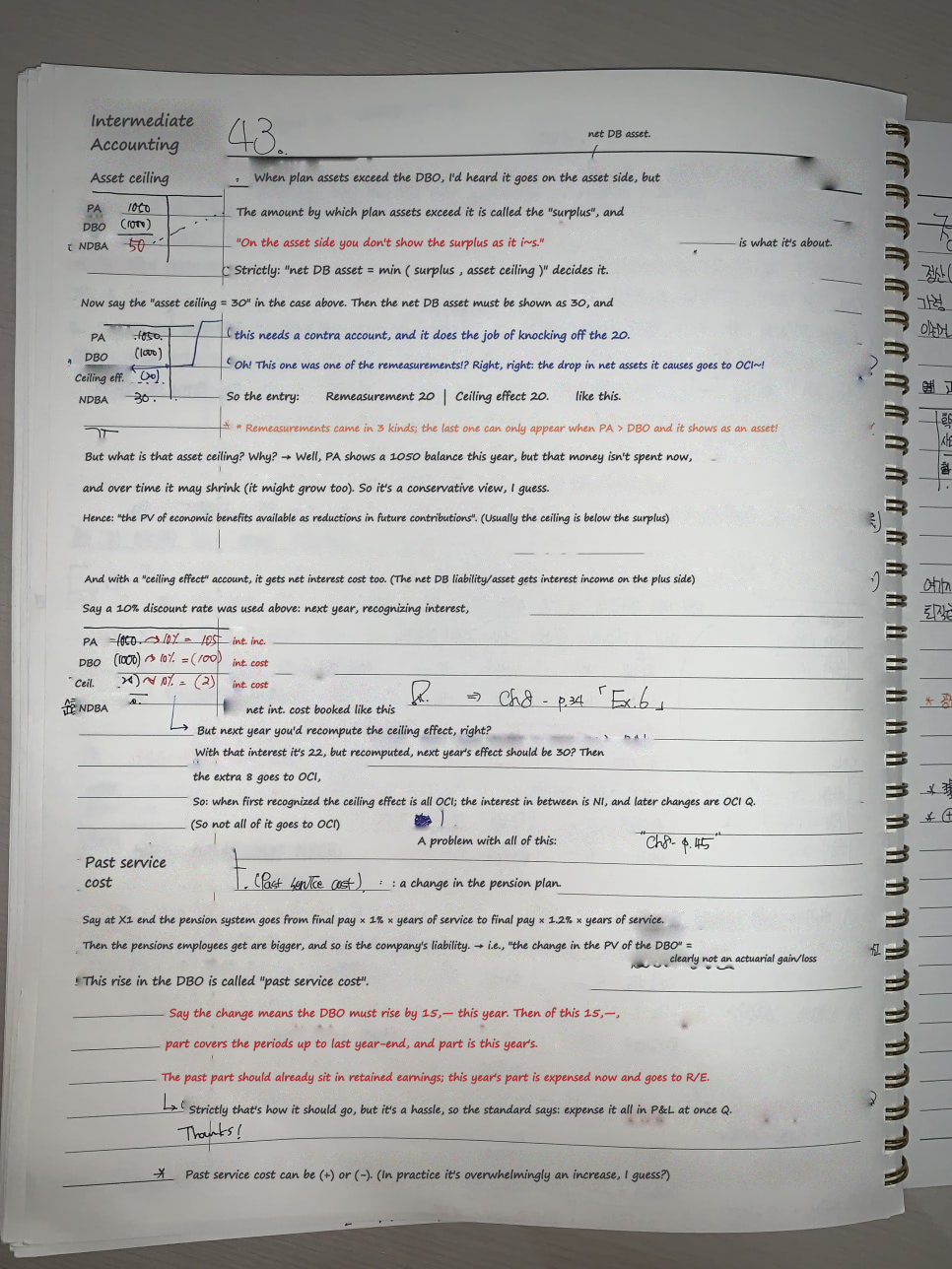 Notebook page 7: the asset ceiling and past service cost