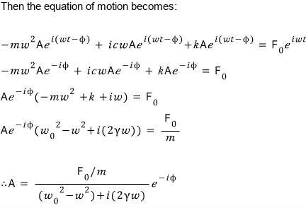 Damped amplitude derivation