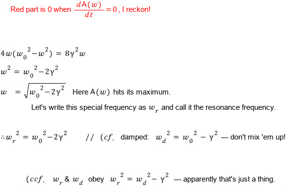 Resonance-frequency figure and asides
