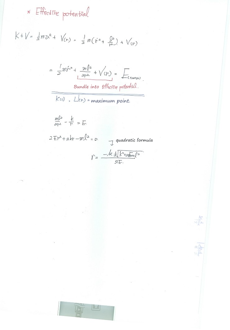 Handwritten notes on the effective potential