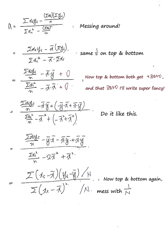 Equation from the original notes