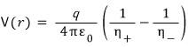 Exact potential of the two-charge dipole in terms of the two source distances
