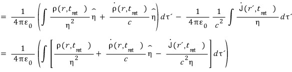 The pieces combined into one integral for E