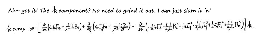 The k component, written straight down