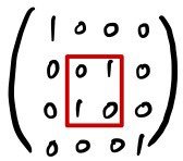 4 × 4 matrix that swaps rows 2 and 3