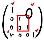 4 × 4 matrix that adds r times row 1 to row 4