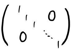The n by n identity matrix: ones on the diagonal, zeros elsewhere