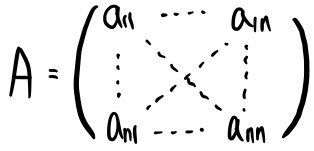 A general n by n matrix with entries a_11 … a_nn
