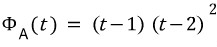 Characteristic polynomial of A: φ_A(t) = (t − 1)(t − 2)²