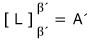 matrix of L in the basis β′ = A′