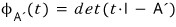 Characteristic polynomial of A′: φ_A′(t) = det(t·I − A′)