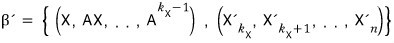 The basis β′: β_X followed by the remaining vectors, up to X′ₙ
