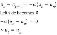 In the medium term the left side of the Phillips curve is 0, so u_t = u_n