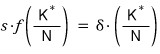 S \cdot f\left( \frac{K^{}}{N} \right) = \delta \cdot \left( \frac{K^{}}{N} \right)