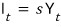 I sub t equals s times Y sub t