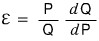 E \quad = \quad \frac{P}{Q}\frac{dQ}{dP}