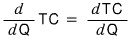 D over dQ of TC equals dTC over dQ