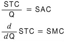 STC over Q equals SAC, and the derivative of STC with respect to Q equals SMC
