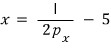 The demand to show: x = I/(2p_x) − 5