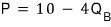 P = 10 − 4Q_B