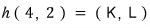 The parallel condition: h(4, 2) = (K, L)