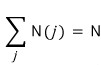 Summing the number N(j) of students at each age j gives the total number N.