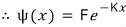 \therefore \quad \psi (x)\quad =\quad Fe^{-Kx}
