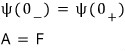 \psi (0_{-})\quad =\quad \psi (0_{+})\ A\quad =\quad F