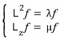 Simultaneous eigenvalue equations for total angular momentum squared and its z component