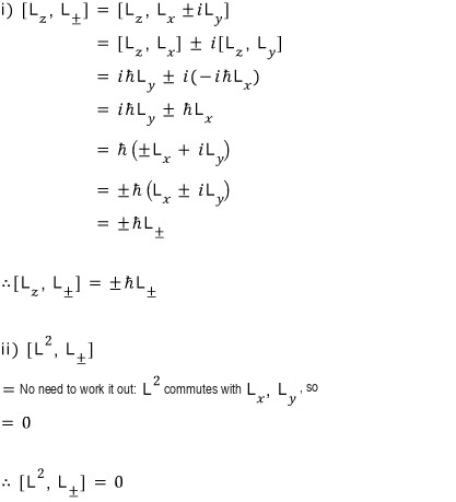 Derivation of the commutators of L squared and L z with the angular-momentum ladder operators