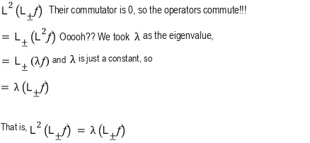 Commutation calculation showing that a laddered state has the same L-squared eigenvalue