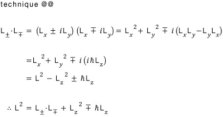 Expansion of total angular momentum squared in terms of ladder operators and L z