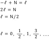 Counting the ladder steps to show that l may be integer or half-integer in the abstract algebra