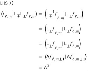 Left-hand-side evaluation as the squared magnitude of the ladder coefficient