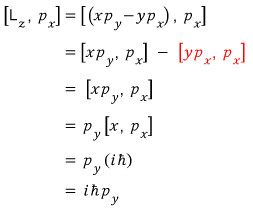 Derivation of the commutator of L z with the x component of momentum