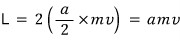 Classical angular momentum of the two-mass rotor written as a m v