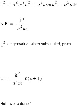 Final rigid-rotor derivation after substituting the L-squared eigenvalue