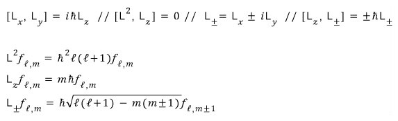 Summary of orbital angular-momentum eigenvalues, magnetic quantum numbers, and ladder-operator action