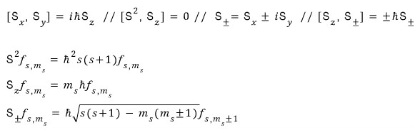 Spin eigenvalue equations and ladder-operator action obtained from the angular-momentum algebra