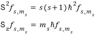 General eigenvalue equations for S squared and S z