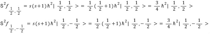 S squared acting on a spin-one-half state