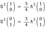 The two spin-one-half basis kets rewritten as column vectors