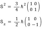 Eigenvalue equations used to determine the two-by-two matrices