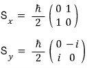 Two-by-two matrix forms of S x and S y