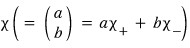 A general normalized two-component spinor with amplitudes a and b