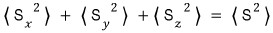 Identity stating that the sum of the three spin-component second moments equals the expectation value of S squared