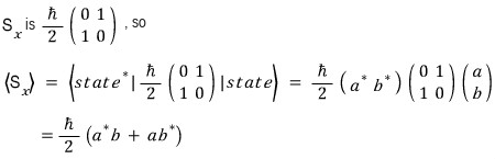 Localized calculation of the expectation value of S x
