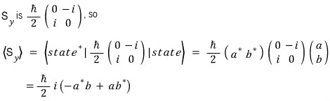 Localized calculation of the expectation value of S y