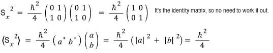 Localized observation that S x squared is proportional to the identity matrix