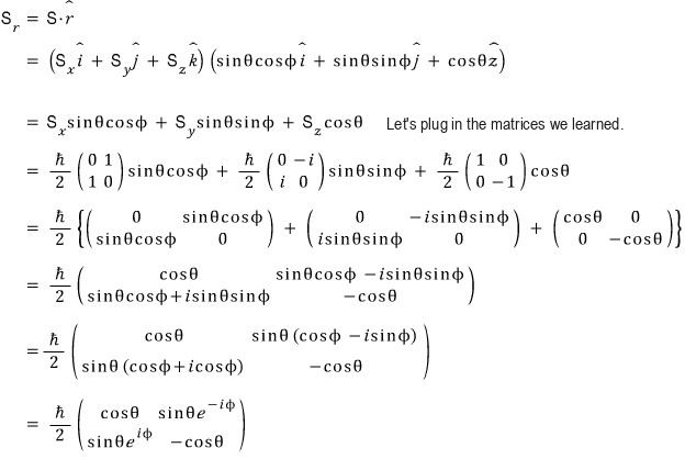 Localized substitution of the Pauli spin matrices into S dotted with r hat